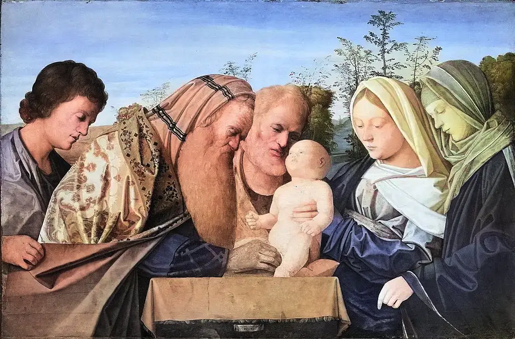 Ένας πίνακας του 15ου αιώνα από τον ζωγράφο Giovanni Bellini παρουσιάζει την περιτομή του Ιησού, με τον Ιωσήφ και τη Μαρία.